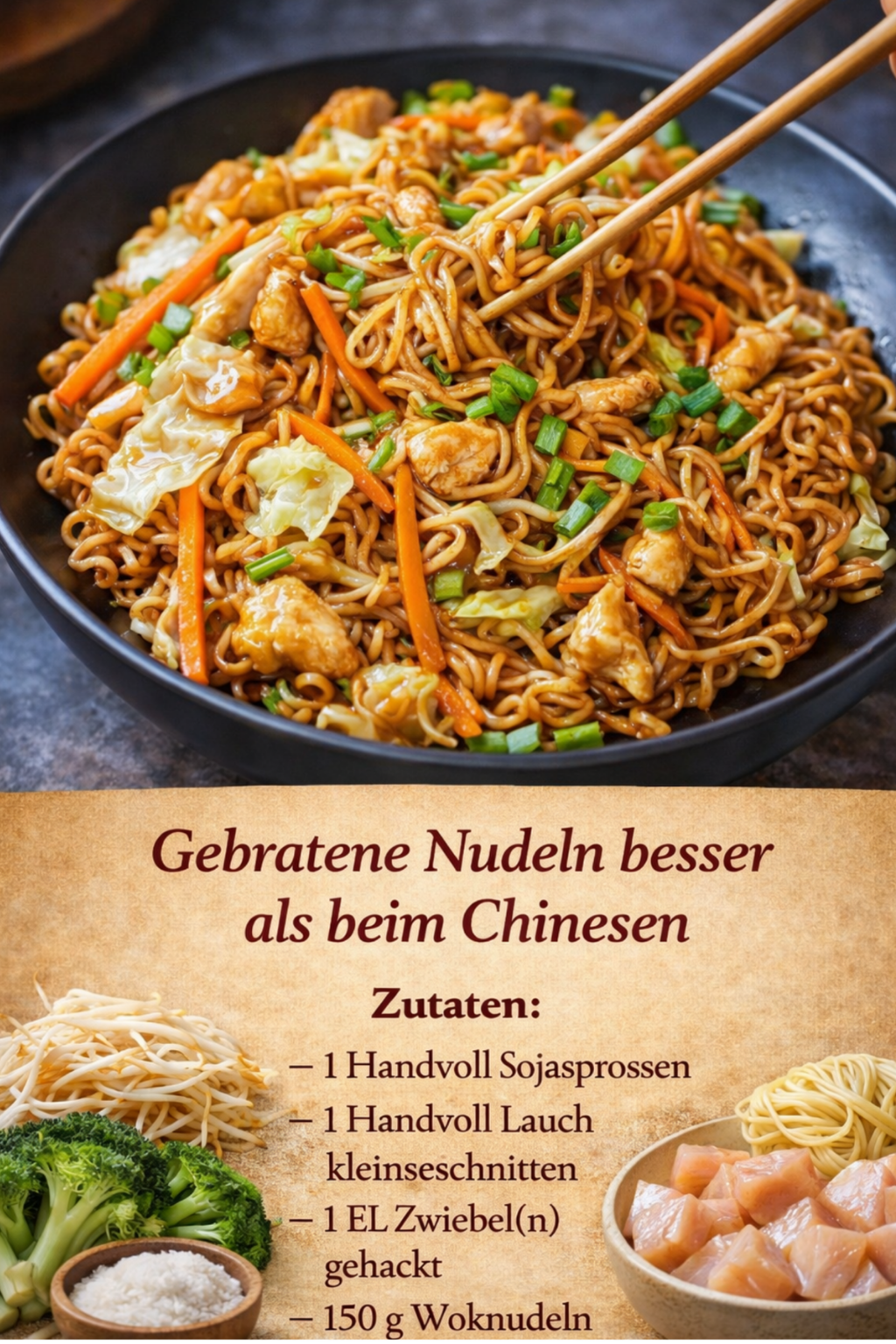 Gebratene Nudeln wie beim Chinesen: Einfach & Besser!