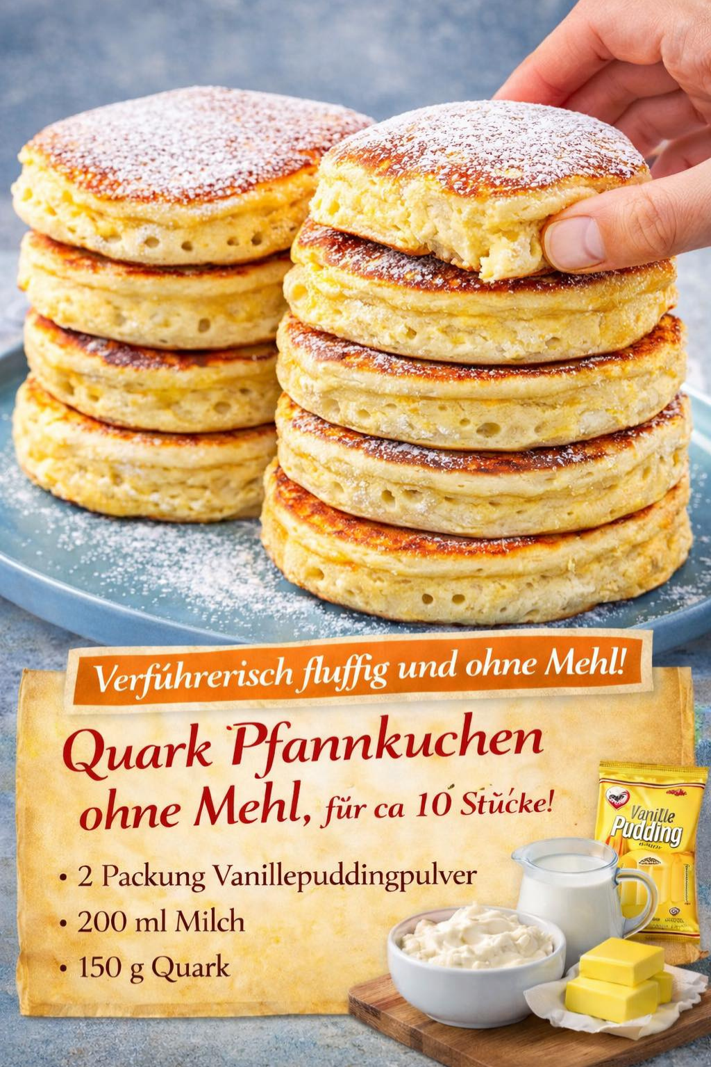 Boah – leckere Quark-Pfannkuchen ohne Mehl (perfekt zum Abnehmen!)