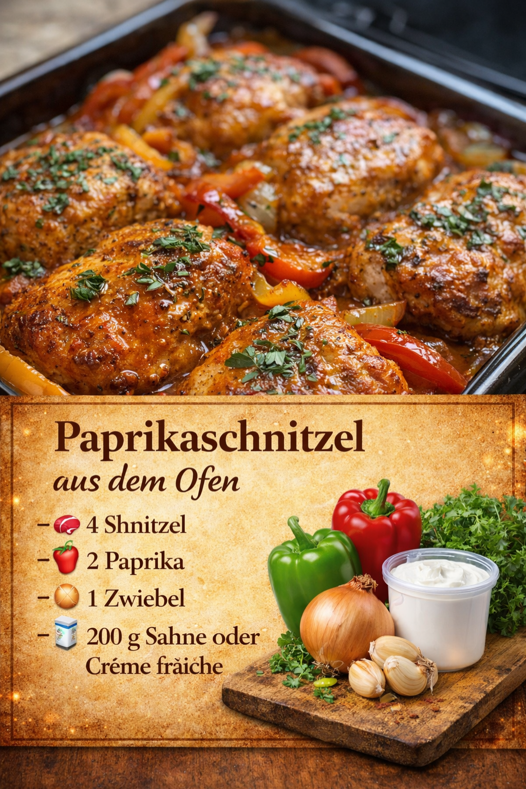Paprikaschnitzel aus dem Ofen