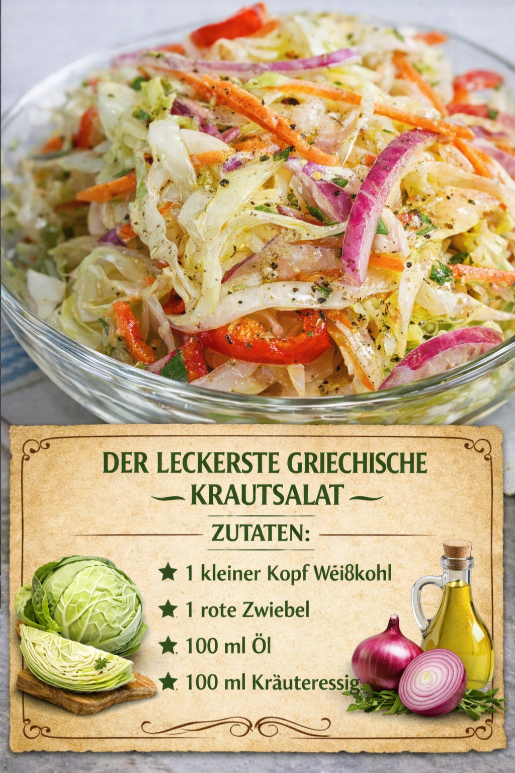 Griechischer Krautsalat: Das Geheimrezept wie beim Griechen
