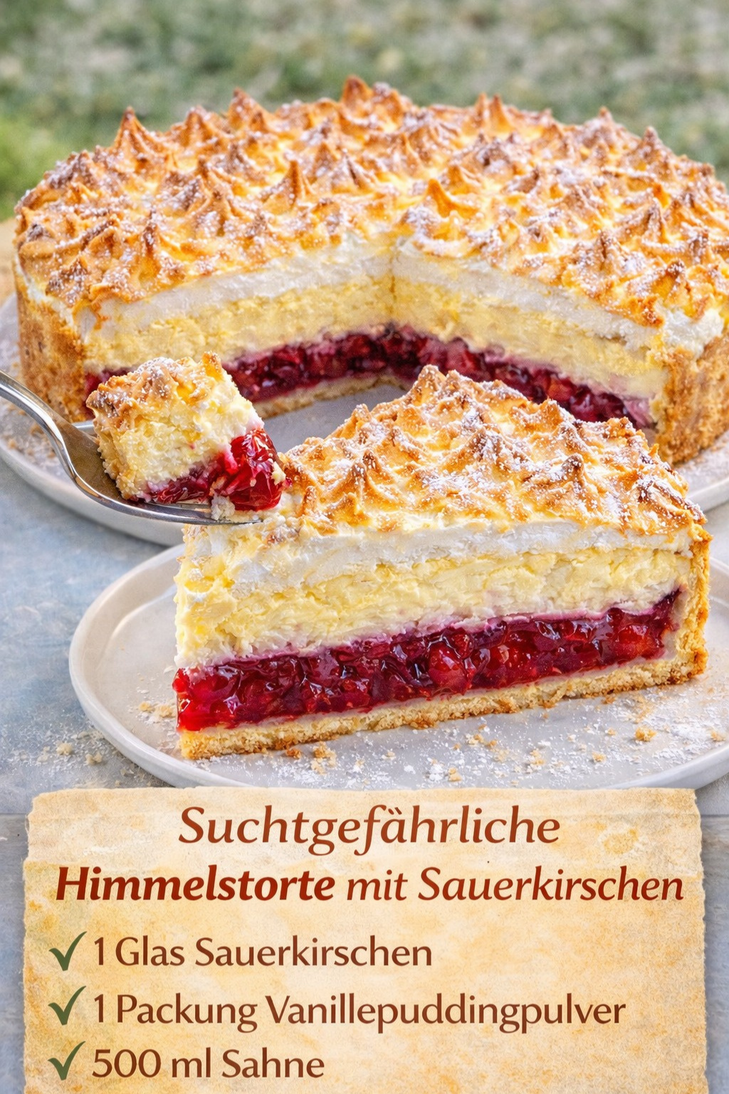 Himmelstorte mit Sauerkirschen: Das Rezept mit Suchtfaktor 100