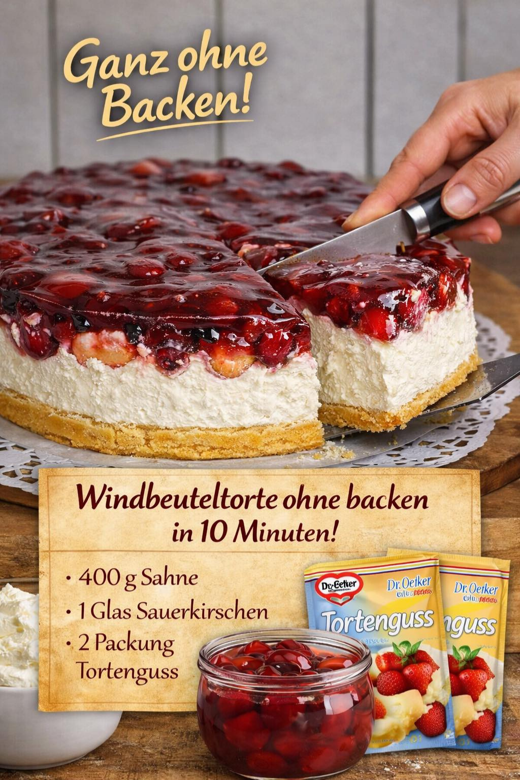 Ein Traum – Windbeutelkuchen ohne Backen