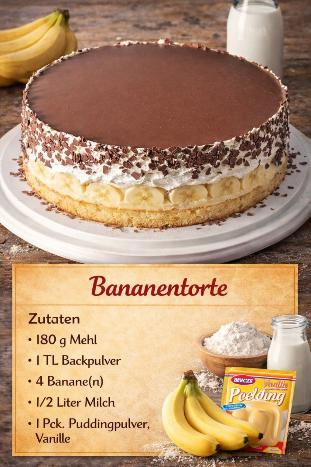 Bananentorte - So cremig, so bananig – keiner bleibt bei einem Stück!