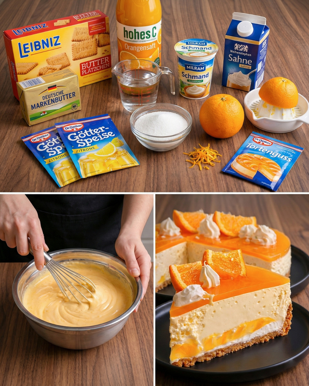 Fruchtiger Orangen-Schmandkuchen: No-Bake-Rezept