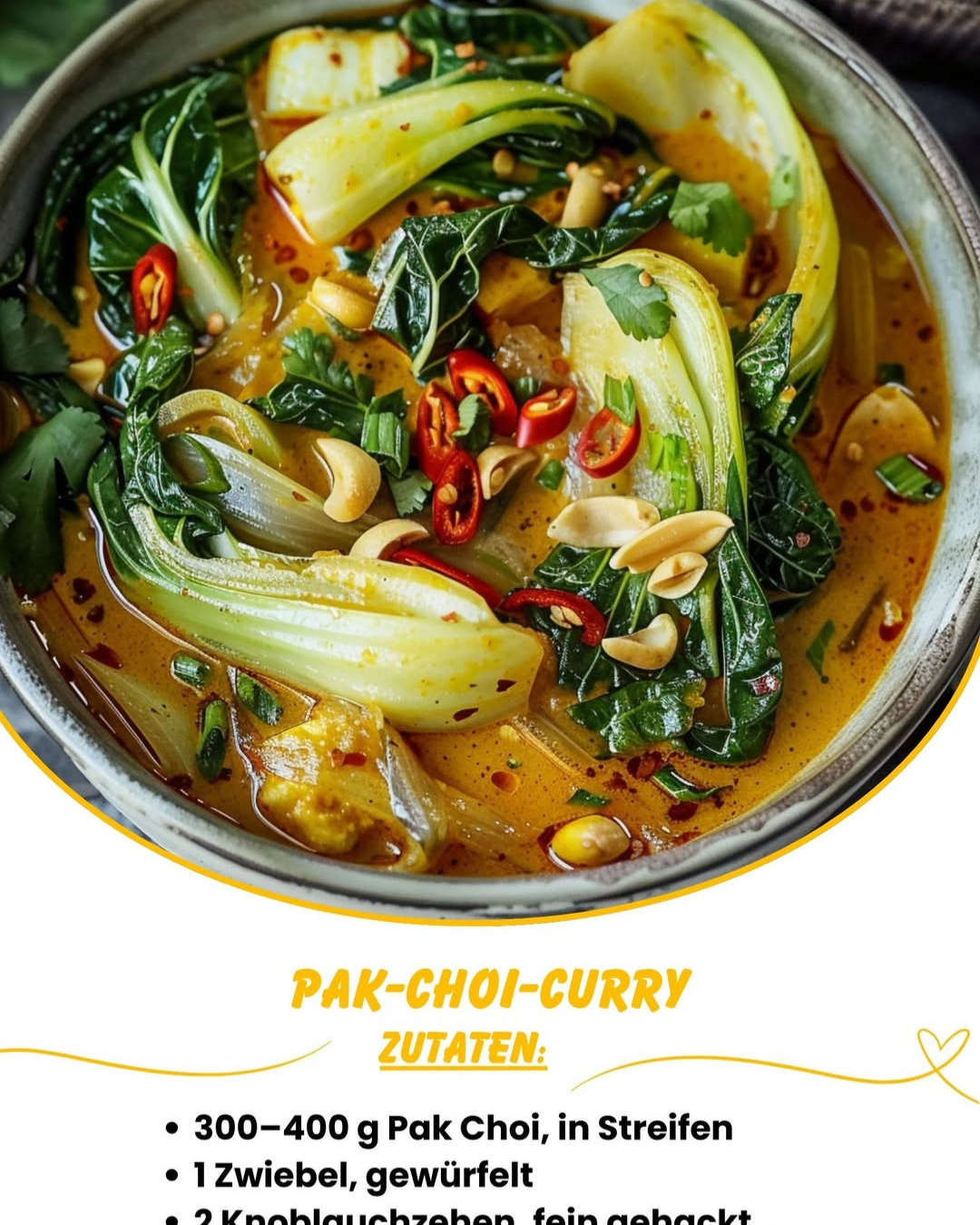 Schnelles Pak-Choi-Curry: Cremig, vegan & gesund